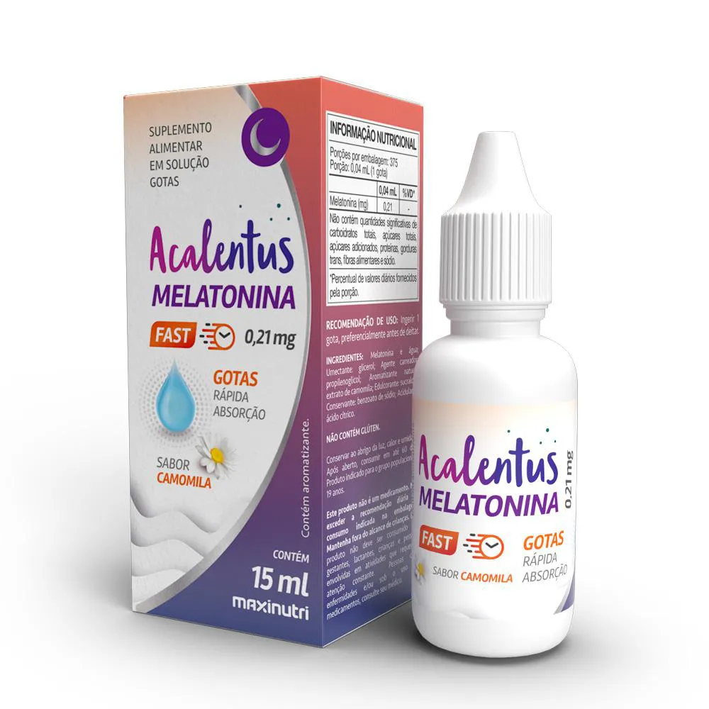 ACALENTUS MELATONINA + CAMOMILA 210MCG GOTAS 15ML MAXINUTRI