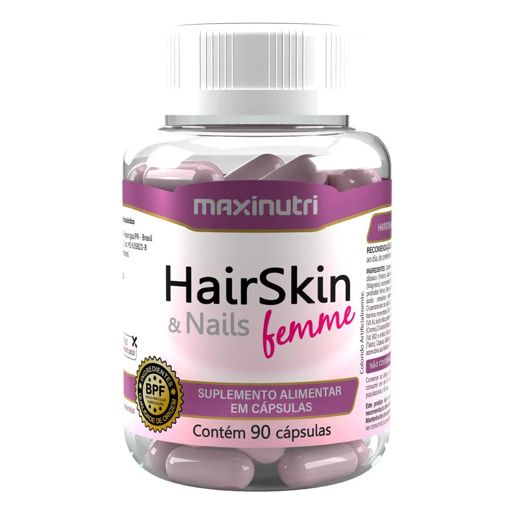HAIRSKIN FEMME BIOTINA E MINERAIS 90 CAPSULAS MAXINUTRI