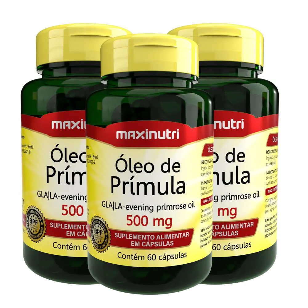 KIT 3 ÓLEO DE PRíMULA 60 CAPSULAS 500MG MAXINUTRI
