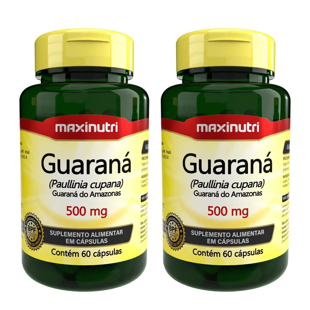 KIT 2 GUARANá 500MG COM 60 CAPSULAS MAXINUTRI