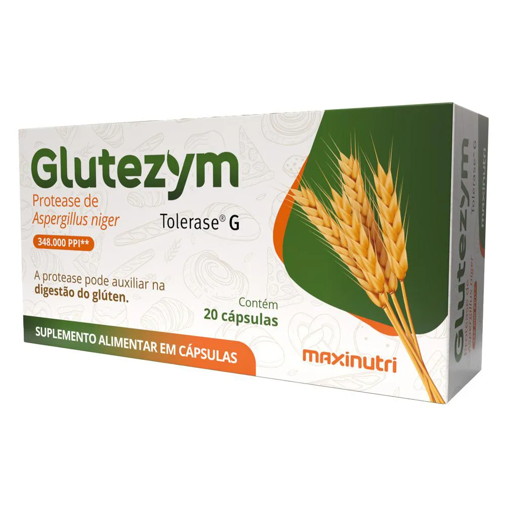 GLUTEZYM AUXILIA NA DIGESTãO DO GLúTEN 20 CáPSULAS MAXINUTRI