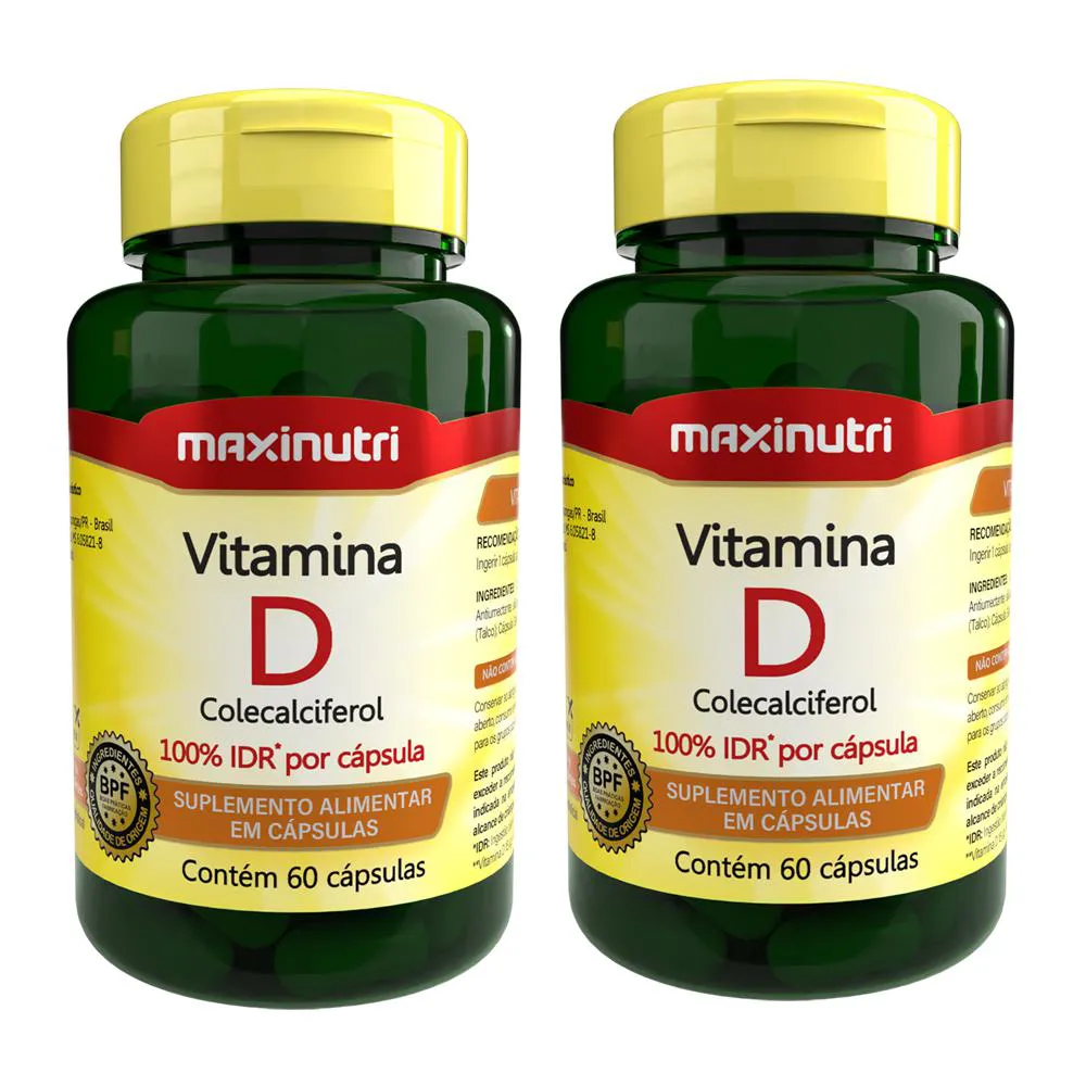 KIT 2 VITAMINA D 100% IDR 60 CAPSULAS MAXINUTRI