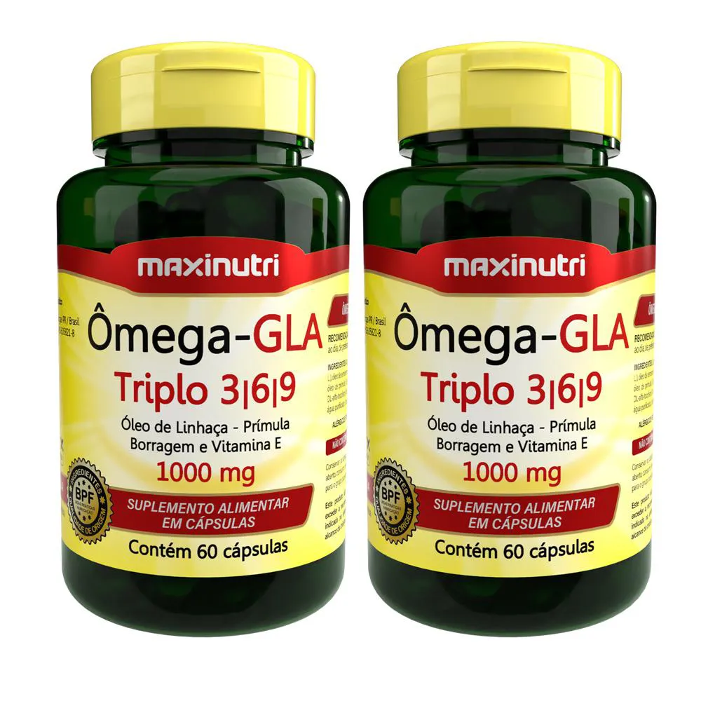 KIT 2 ÔMEGA GLA TRIPLO 3-6-9 60 CAPSULAS MAXINUTRI