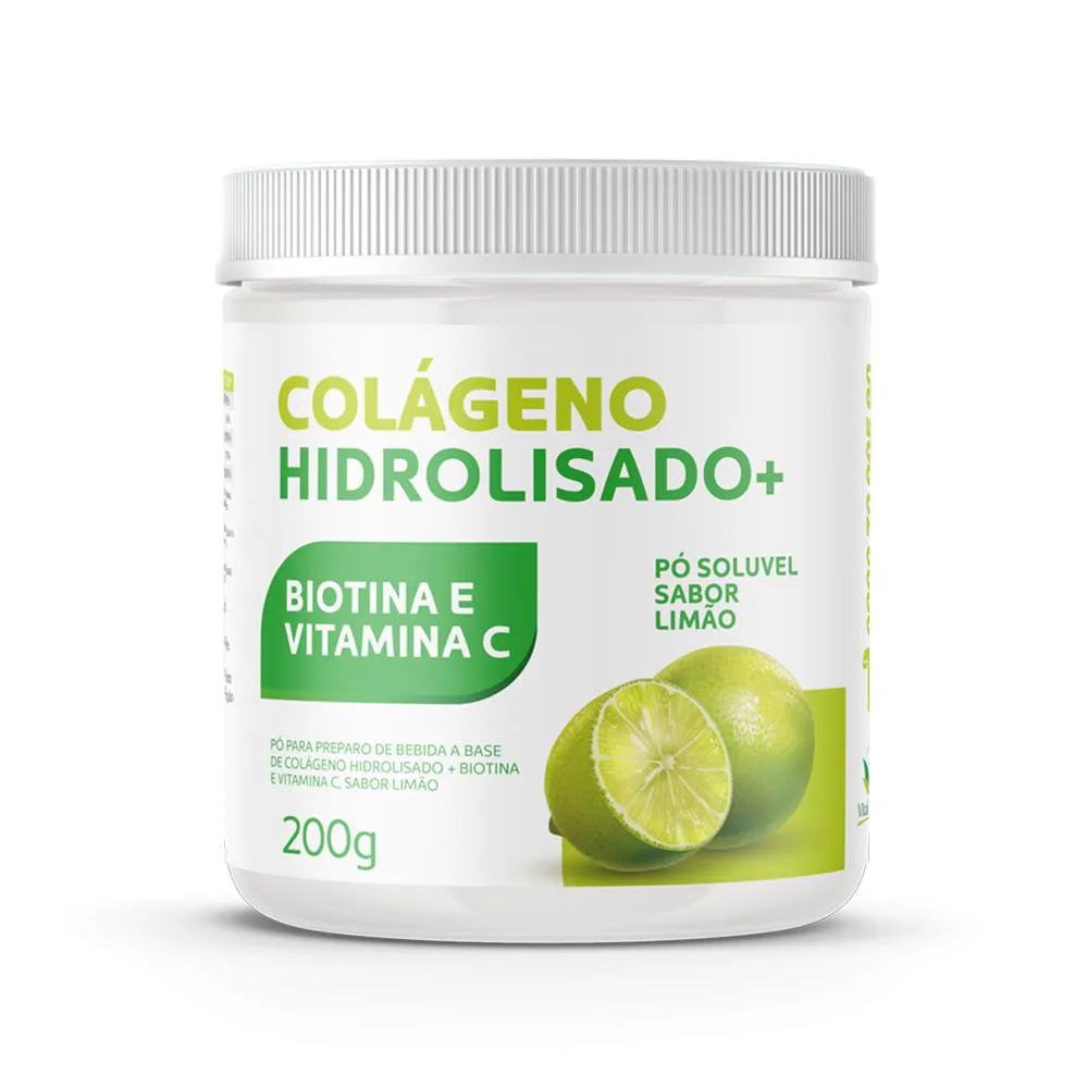 COLÁGENO HIDROLISADO + BIOTINA + VITAMINA C 200G SABOR LIMÃO