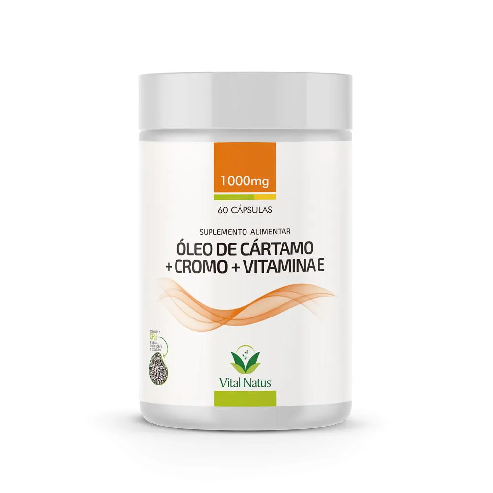 OLEO DE CARTAMO + PICOLINATO DE CROMO + VIT. E 1G C/ 60 CAPSULAS
