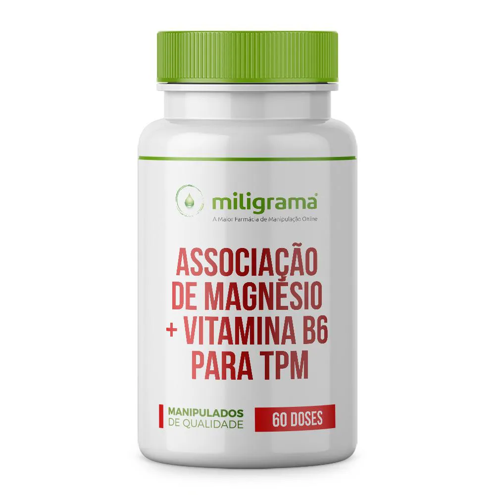 ASSOCIAçãO DE MAGNéSIO + VITAMINA B6 PARA TPM 60 DOSES