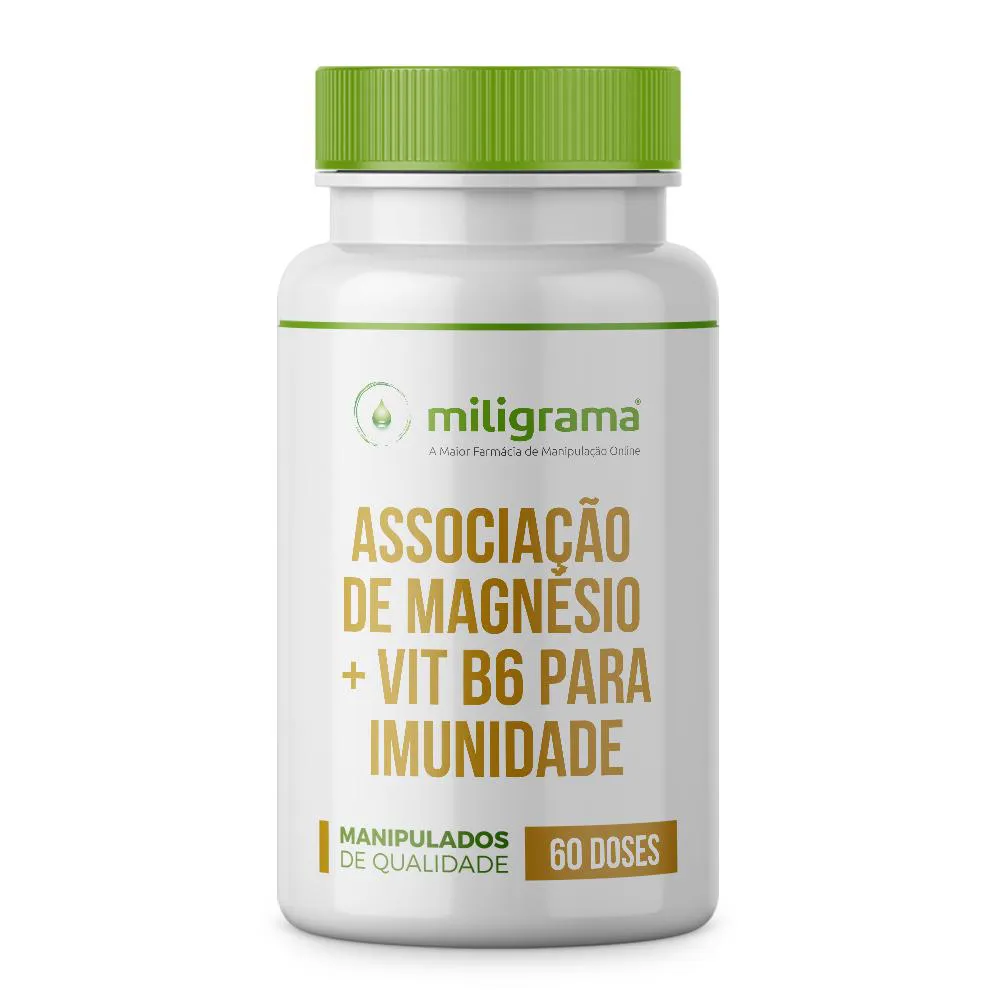 ASSOCIAçãO MAGNéSIO + VITAMINA B6 PARA IMUNIDADE 60 DOSES