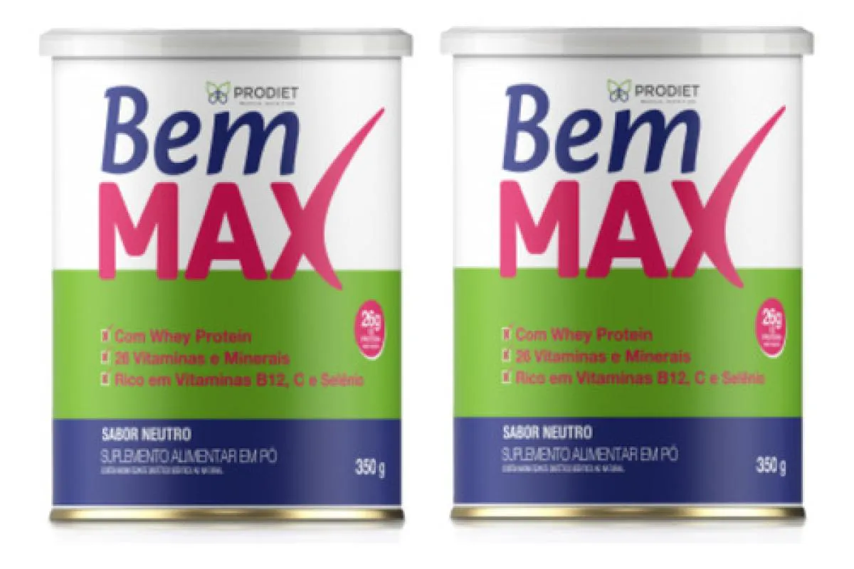 KIT 2 UN BEMMAX 25G PROTEíNA SEM SABOR 350G  PRODIET Neutro