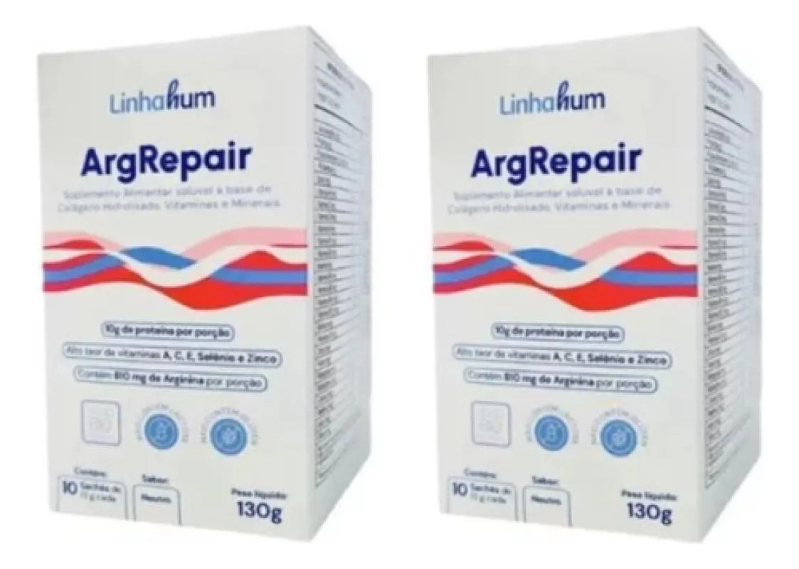 KIT 2 CX ARGREPAIR SUPLEMENTO CICATRIZAçãO PóS OP LINHAHUM Neutro