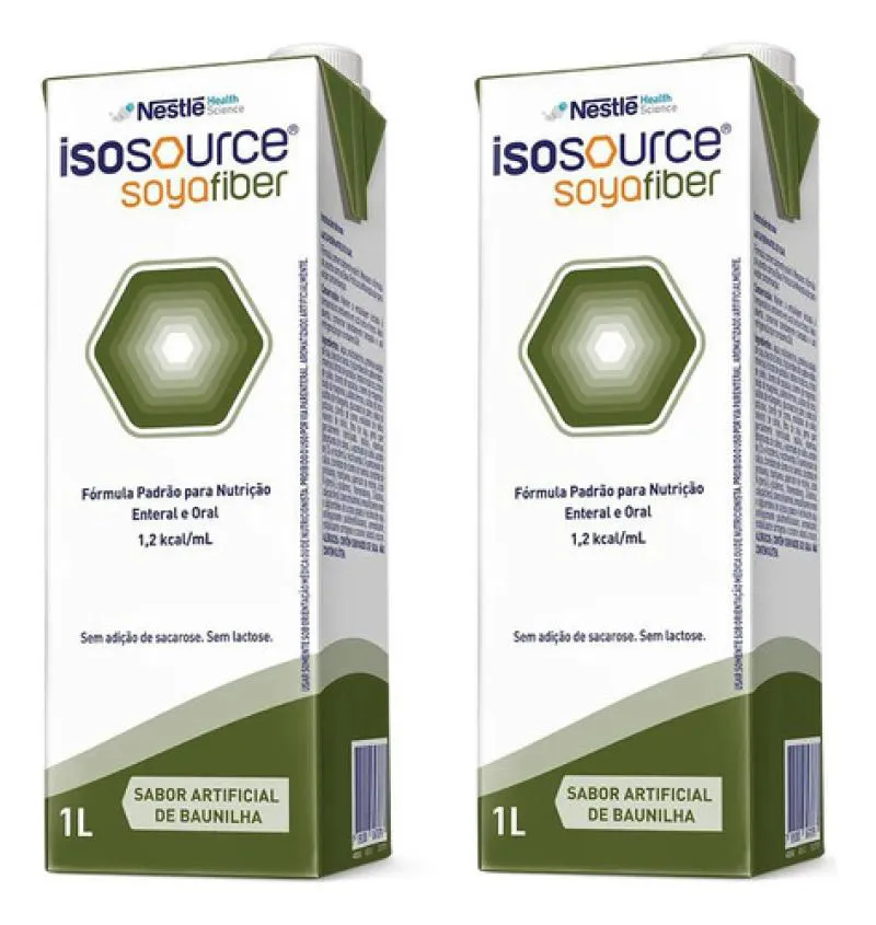 KIT 2 ISOSOURCE SOYA FIBER 1.2 BAUNILHA TETRA 1 LITRO NESTLE
