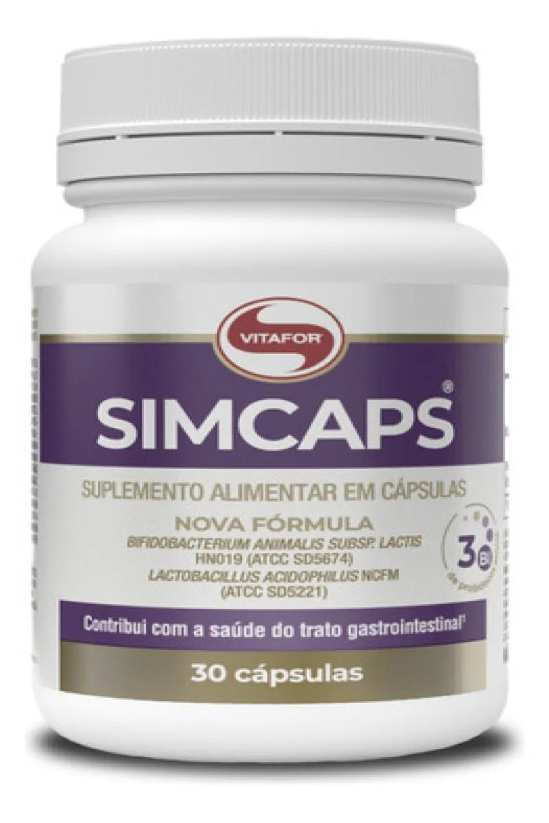 SUPLEMENTO PROBIóTICO EM CáPSULAS SIMCAPS VITAFOR POTE 30 CAPSULAS