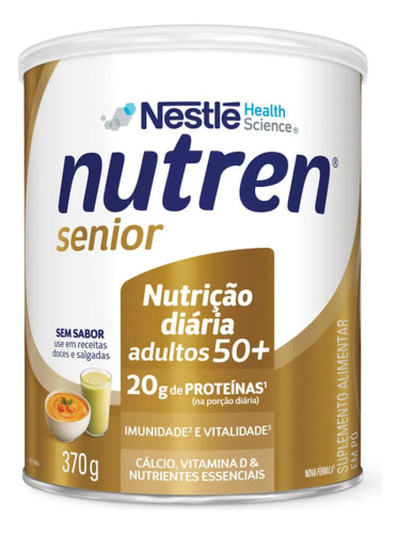 CX 12 NUTREN SENIOR SUPLEMENTO Pó NESTLé SEM SABOR LATA 370G