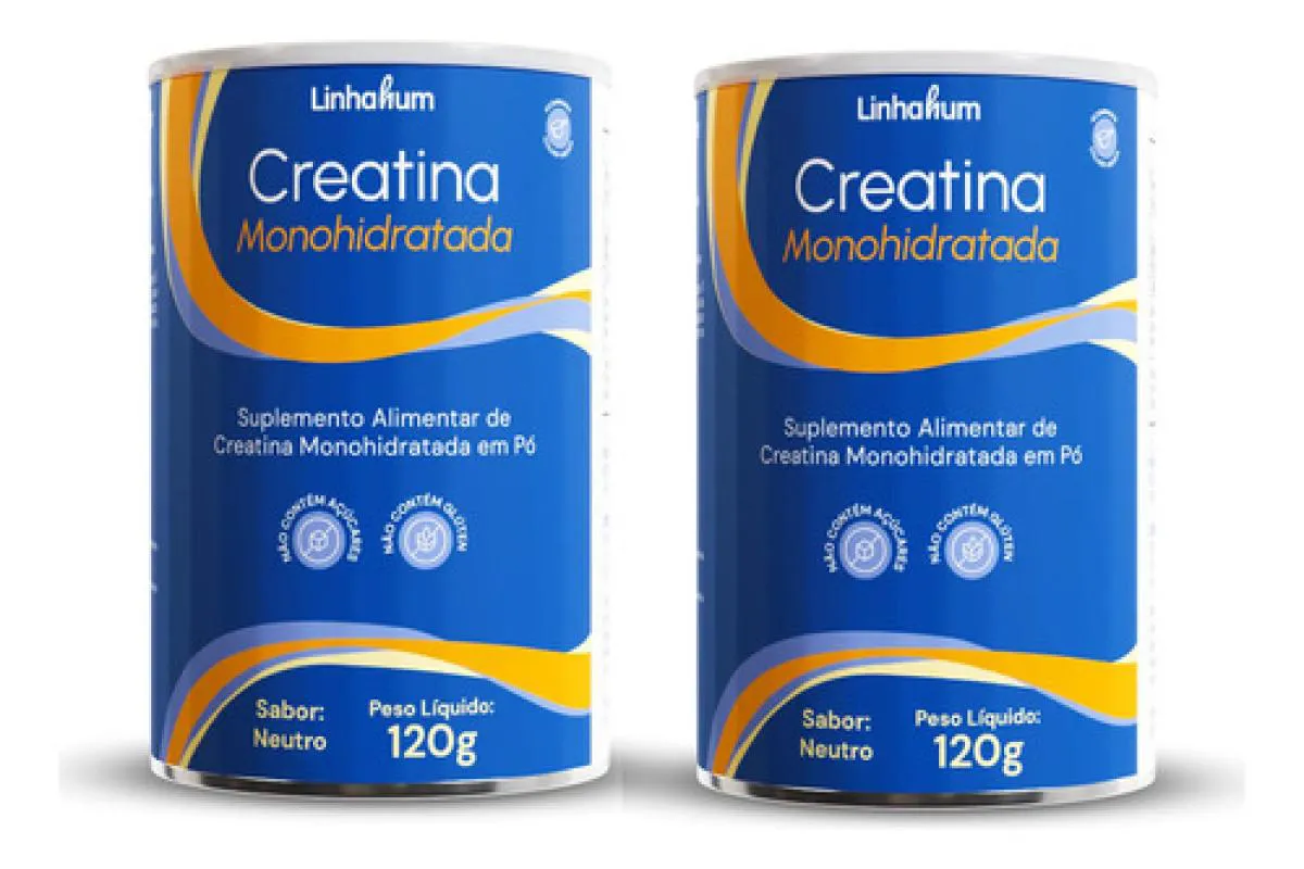 2UN CREATINA SUPLEMENTO 100% MONOHIDRATADA MUSCULAR LINHAHUM Neutro
