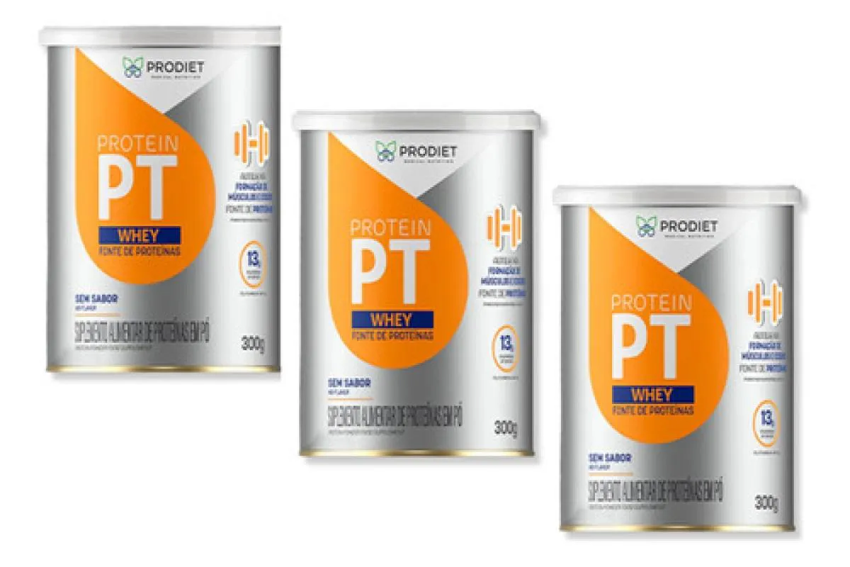 KIT 3 UN PROTEIN PT WHEY - 300G - PRODIET SABOR SEM SABOR