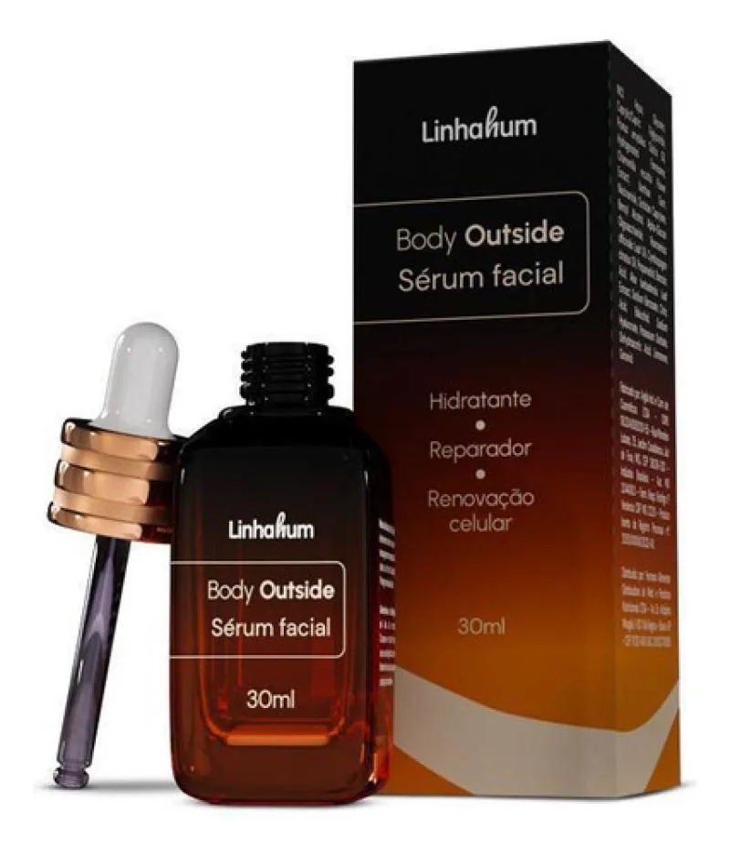 SéRUM FACIAL BODY OUTSIDE 30ML REPARA HIDRATA RENOV LINHAHUM Marrom SEM Sabor