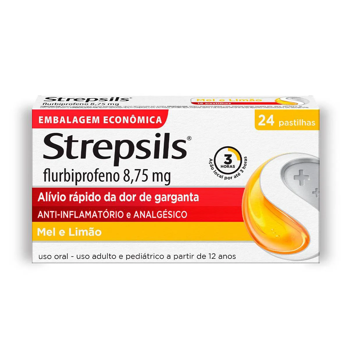 Pastilhas Strepsils Mel e Limão 24 unidades: Compre online | Droga Raia