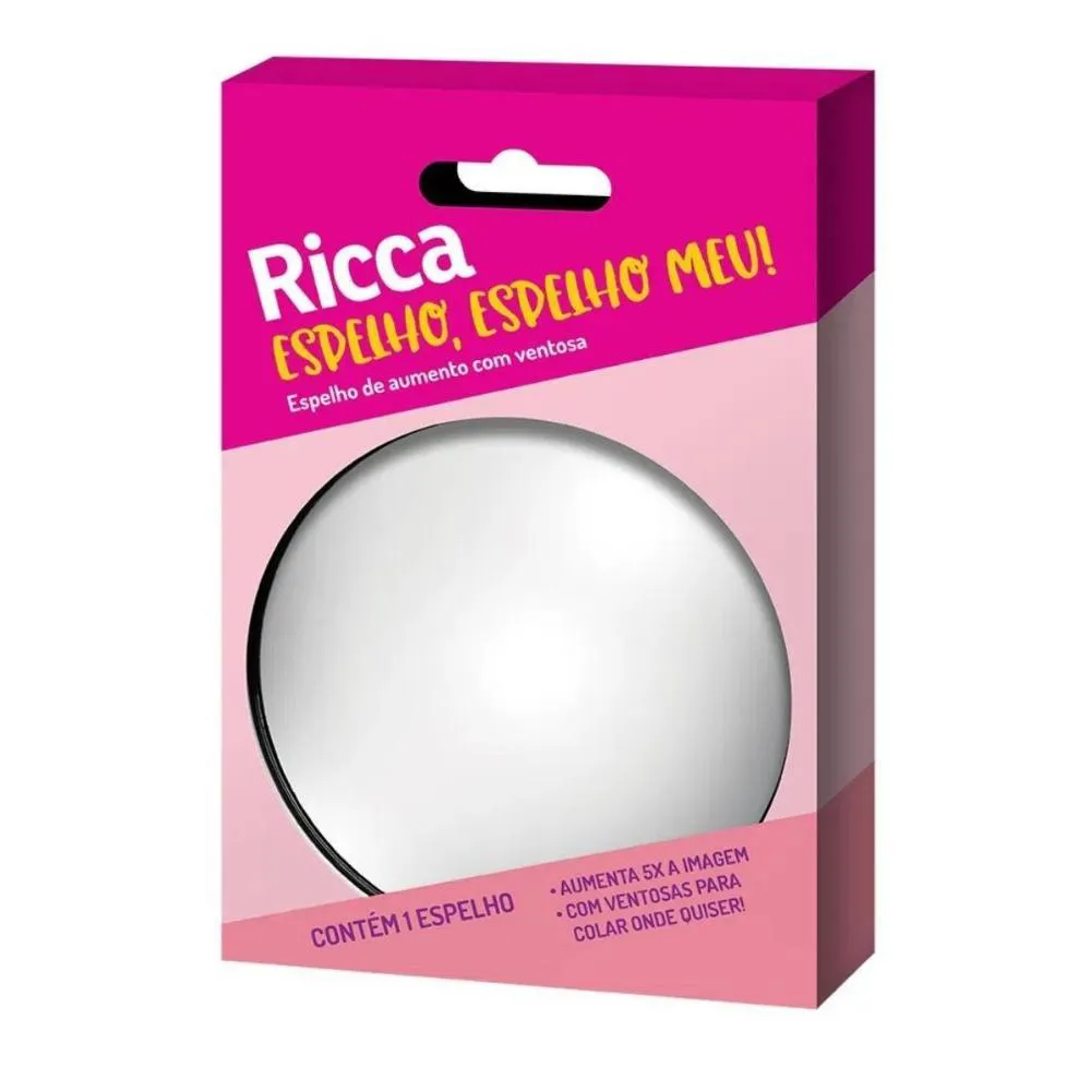 ESPELHO DE AUMENTO COM VENTOSA RICCA ESPELHO, ESPELHO MEU! COD. 2670