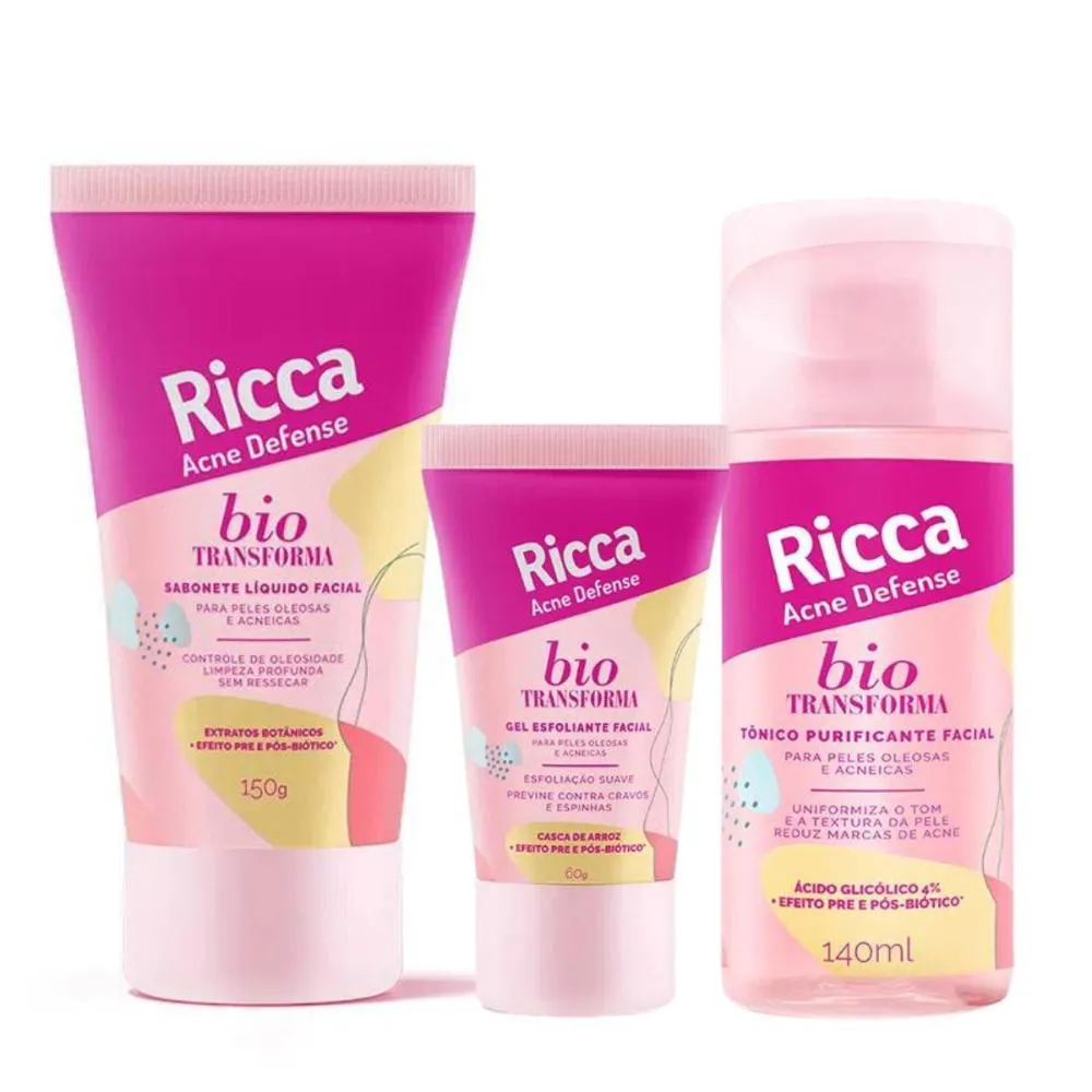 KIT RICCA BELLIZ BIO TRANSFORMA ACNE DEFENSE C/3