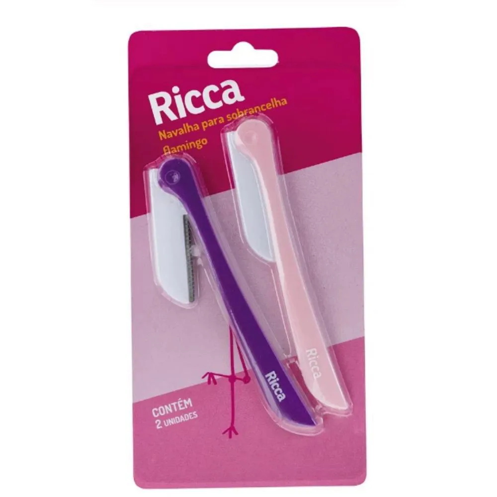 NAVALHA PARA SOBRANCELHA FLAMINGO RICCA BELLIZ REF 1658