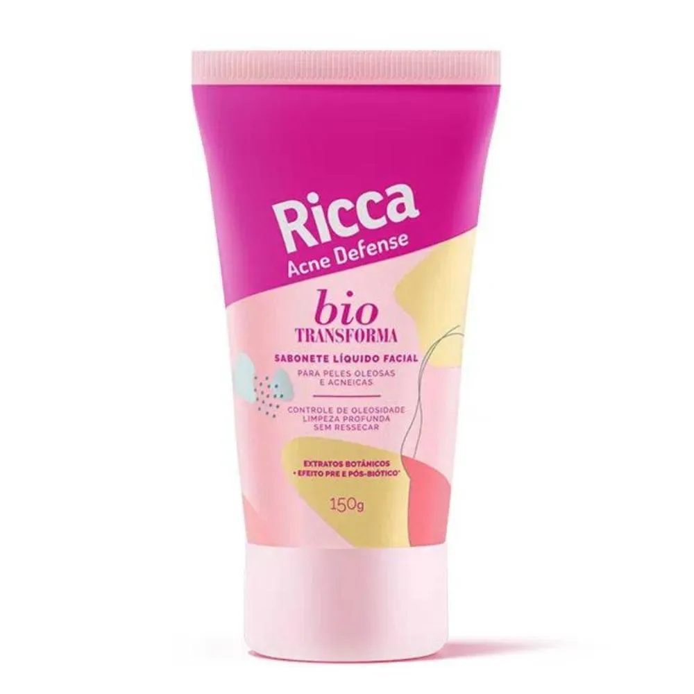 SABONETE LíQUIDO FACIAL RICCA BELLIZ BIO TRANSFORMA ACNE DEFENSE 150G