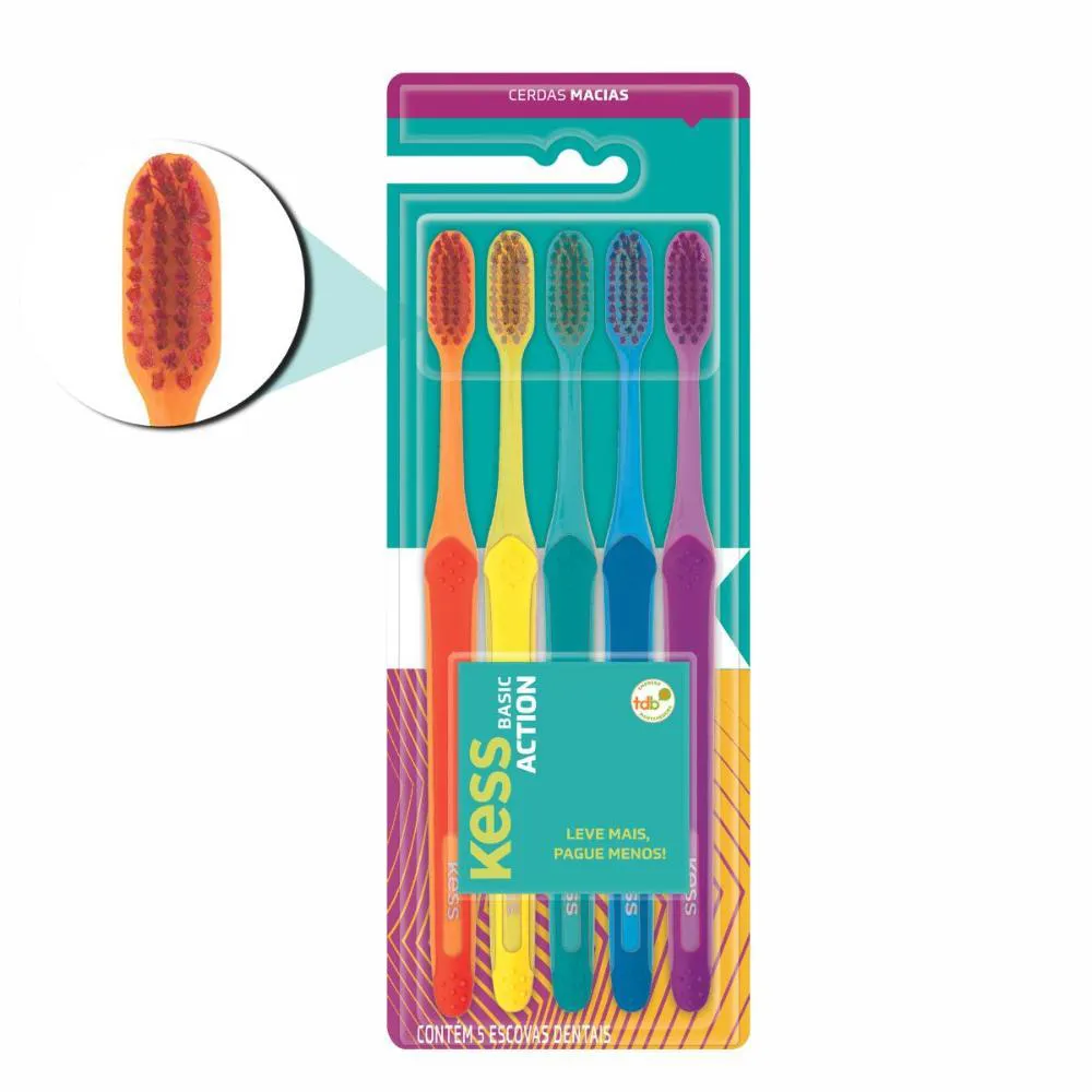 ESCOVA DENTAL KESS BASIC ACTION MACIA C/5 CóD.2548