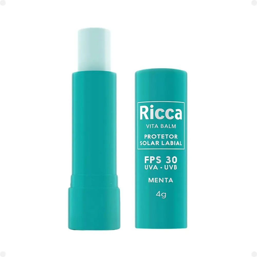 PROTETOR SOLAR LABIAL RICCA VITA BALM MENTA FPS 30 CóD:3804