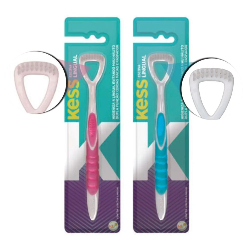 KIT ESCOVA PARA HIGIENIZAçãO LINGUAL KESS COD.2009 C/2