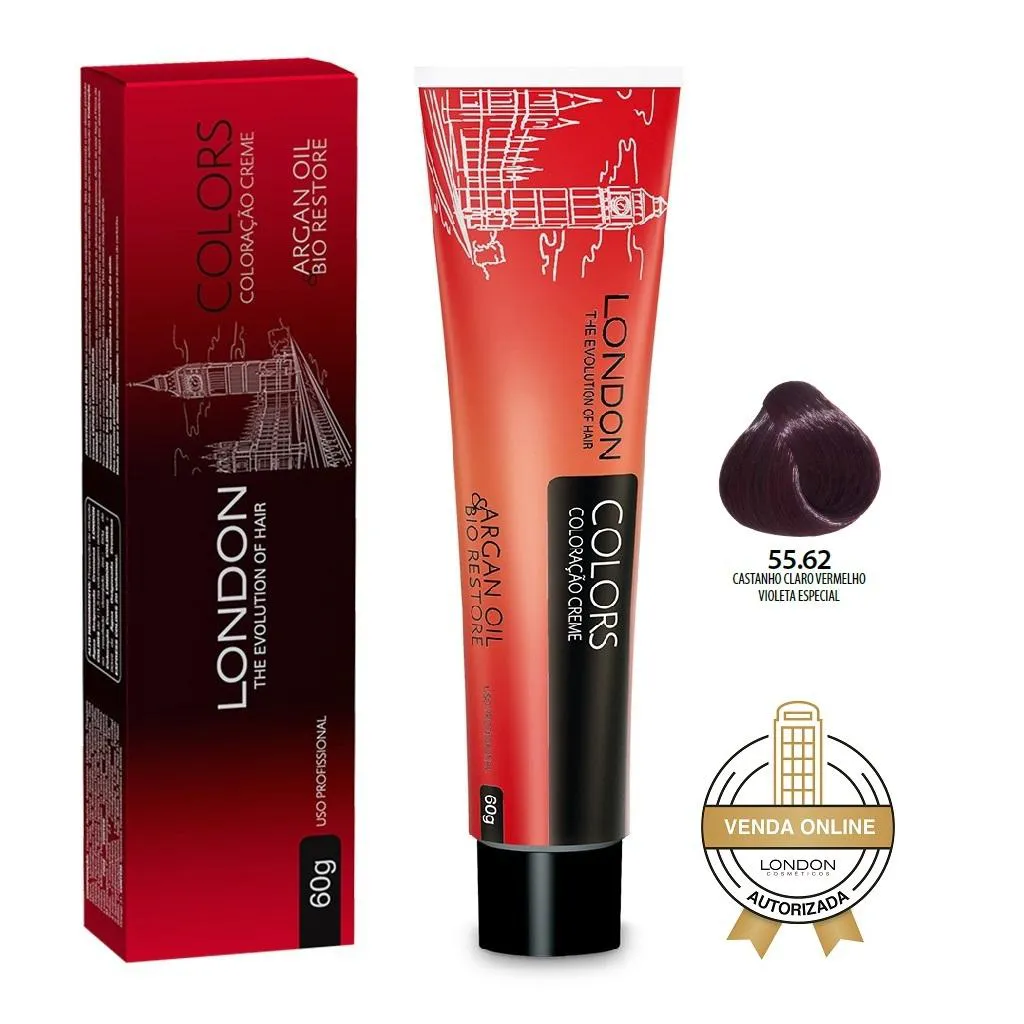 LONDON COLORACAO 60G - 55.62 CASTANHO CLARO VERMELHO VIOLETA ESPECIAL