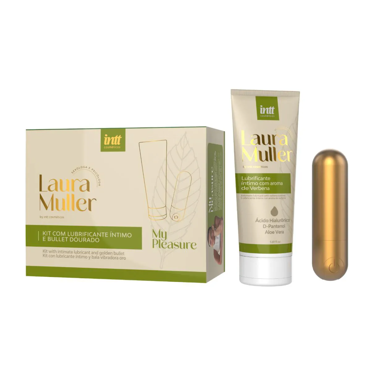 KIT LUBRIFICANTE ÍNTIMO E BULLET MY PLEASURE BY LAURA MULLER