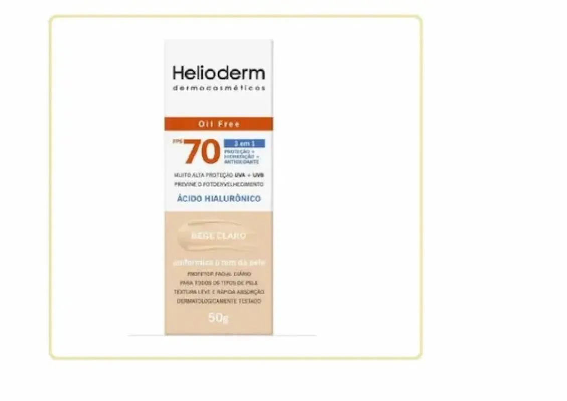 PROTETOR SOLAR HELIODERM FPS 70 50 GRAMAS BEGE CLARO