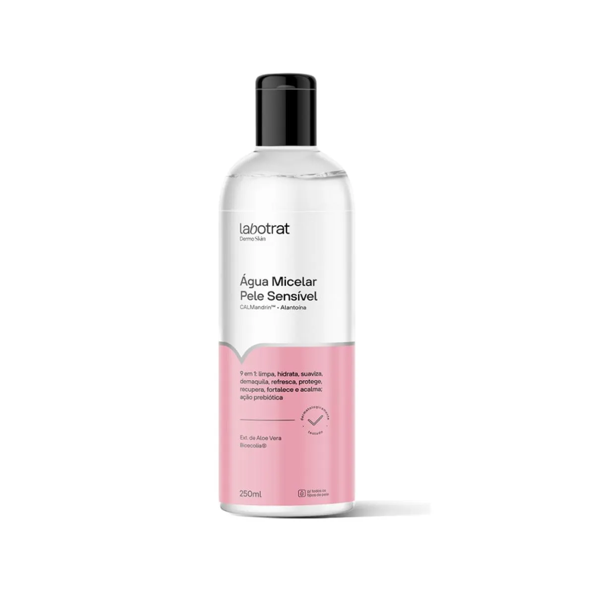ÁGUA MICELAR PELE SENSíVEL 9 EM 1 DERMO SKIN LABOTRAT 250ML