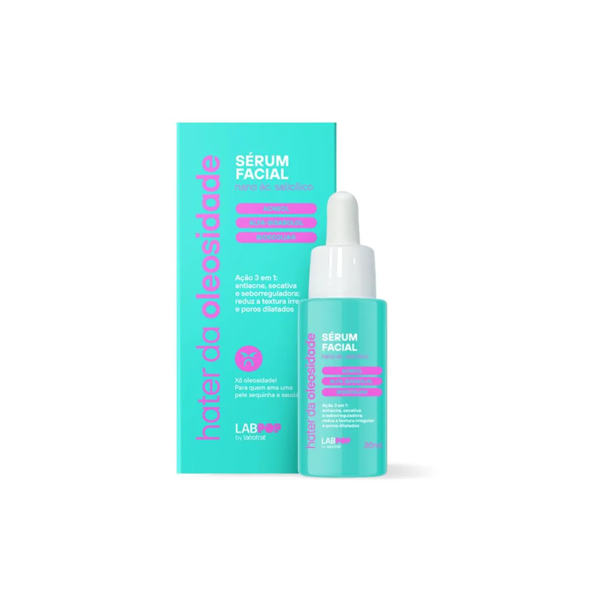 SéRUM FACIAL HATER OLEOSIDADE ANTIACNE LABPOP LABOTRAT 30ML