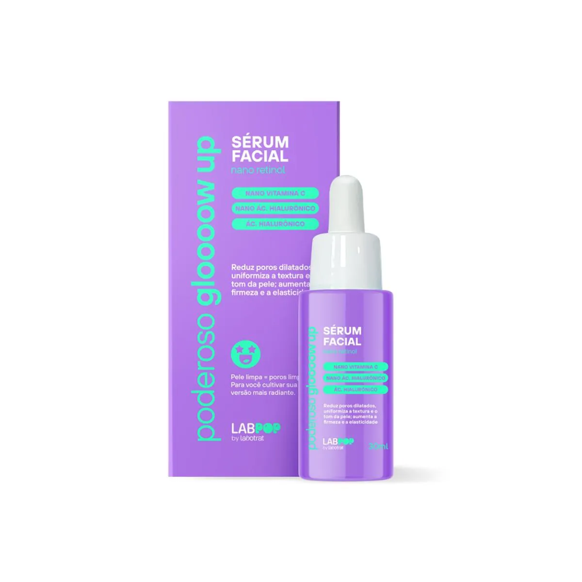 SéRUM FACIAL SUAVIZA PODEROSO GLOW UP LABPOP LABOTRAT 30ML