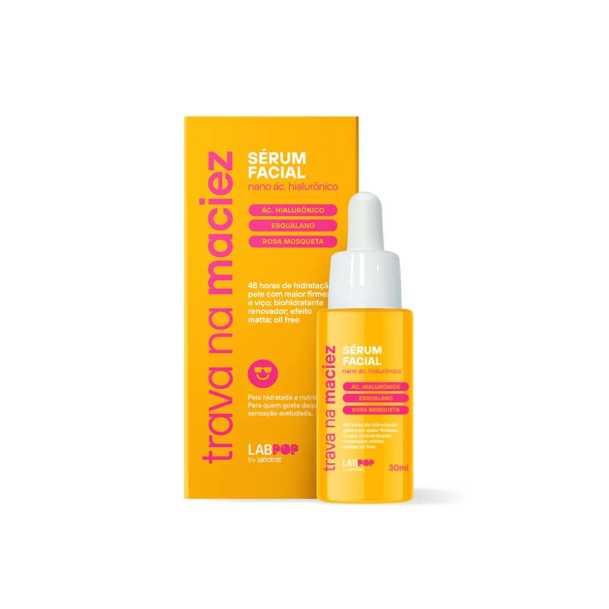 SéRUM FACIAL HIDRATA TRAVA NA MACIEZ LABPOP LABOTRAT 30ML