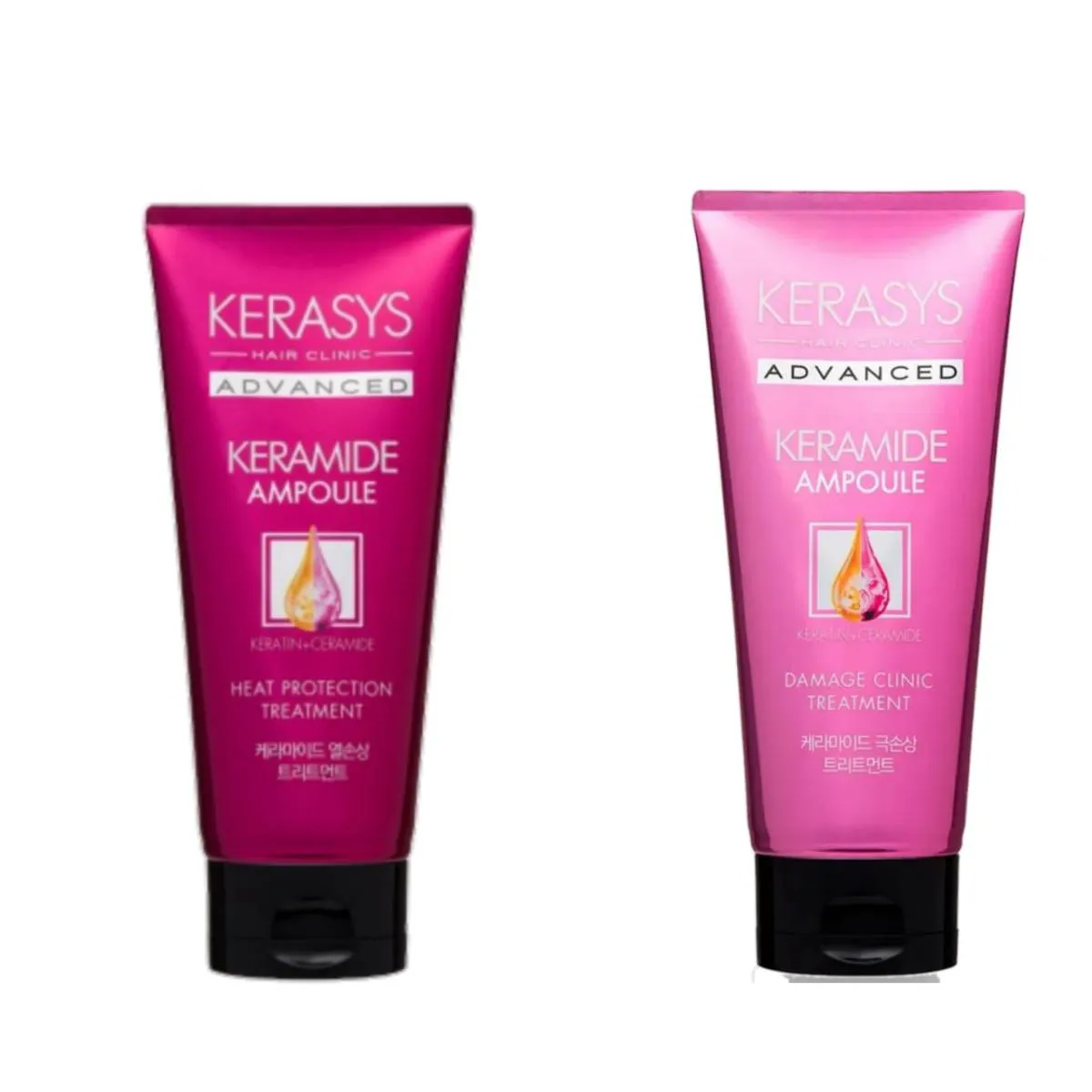 KERASYS KIT MáSCARAS KERAMIDE AMPOULE HEAT 200ML + DAMAGE CLINIC 200ML