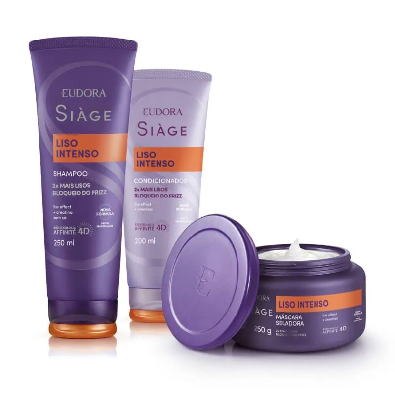 EUDORA KIT SIAGE LISO INTENSO SHAMPOO+CONDICIONADOR+MASCARA