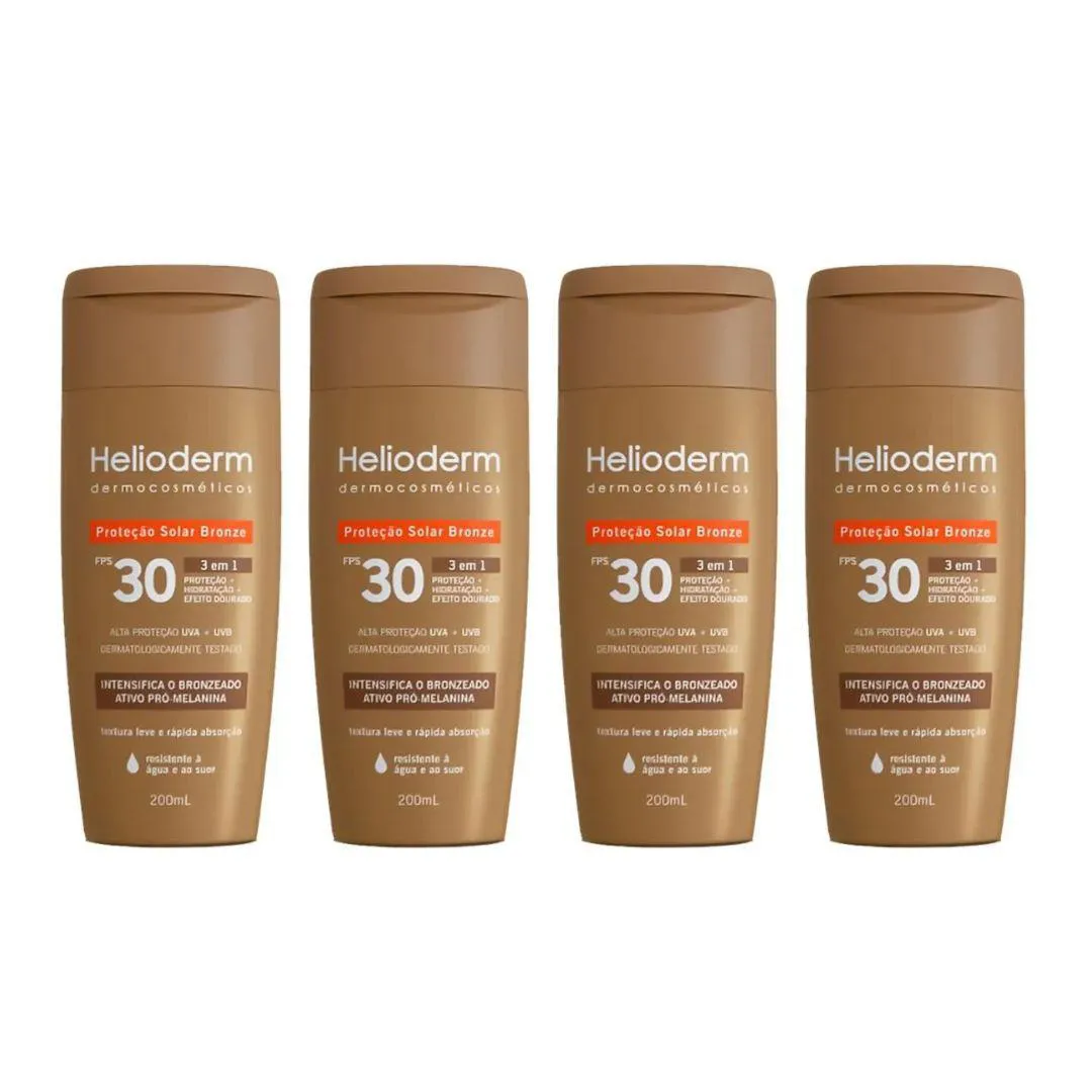 KIT 4X PROT. EFEITO DOURADO FPS30 200ML - HELIODERM