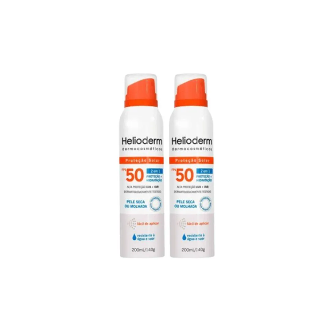 KIT 2X PROTETOR SUNCARE EM AEROSSOL FPS50 200ML - HELIODERM