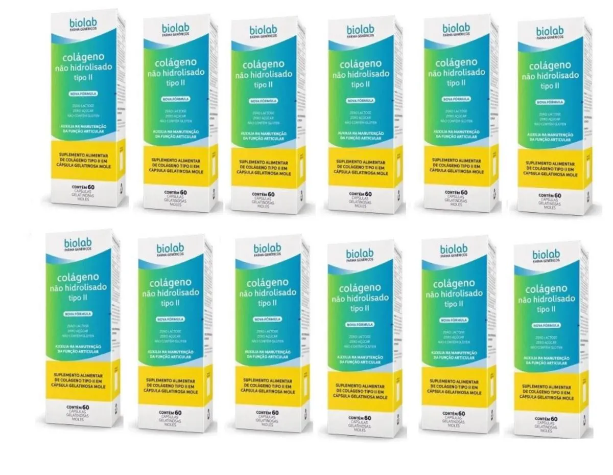 KIT 12 SUPLEMENTO COLáGENO TIPO II 40MG 60CPS - BIOLAB