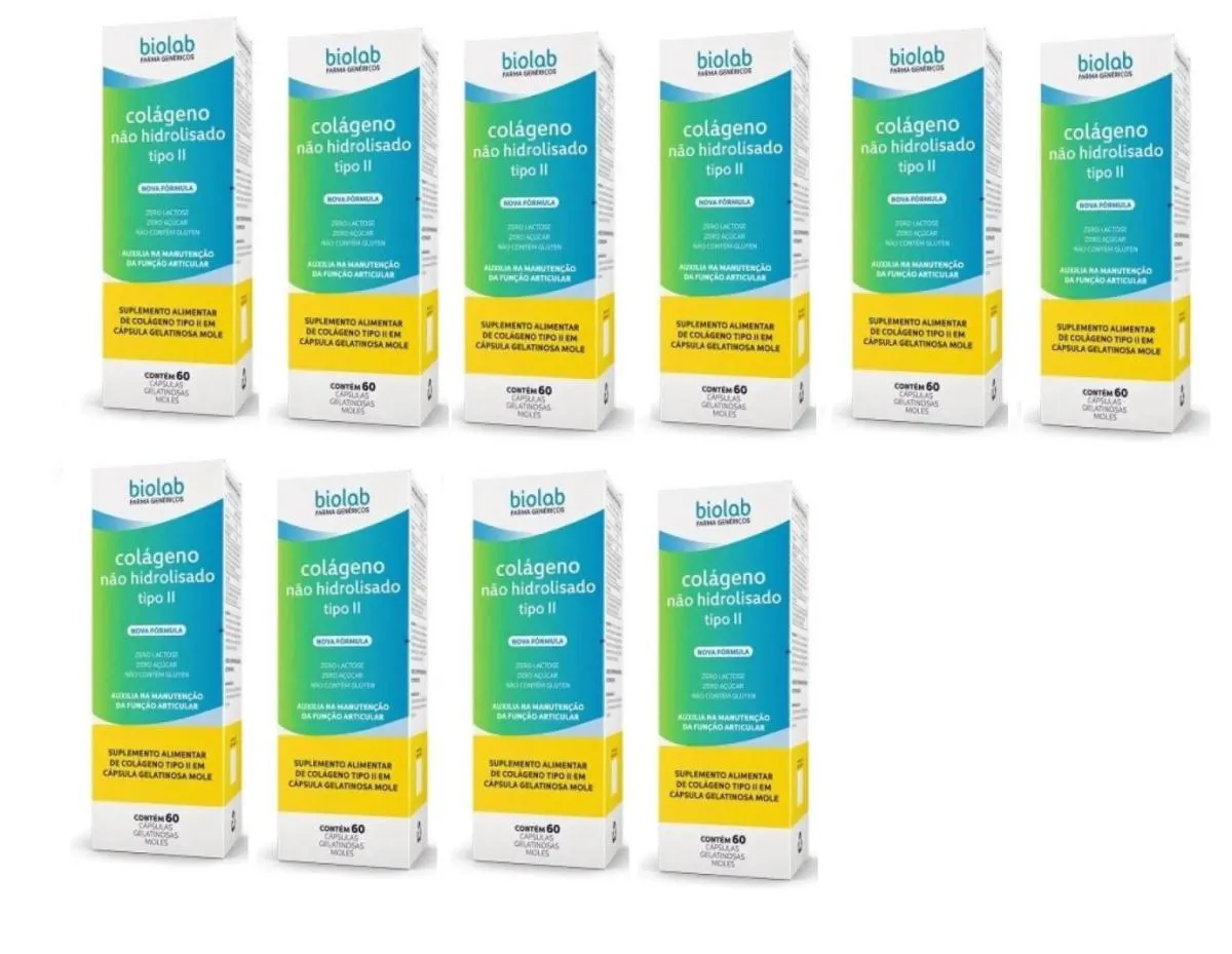 KIT 10 SUPLEMENTO COLáGENO TIPO II 40MG 60CPS - BIOLAB