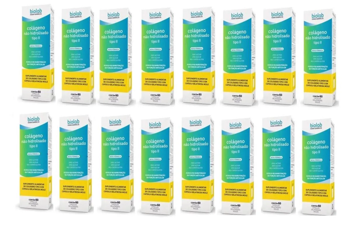 KIT 16 SUPLEMENTO  COLáGENO TIPO II 40MG 60CPS - BIOLAB