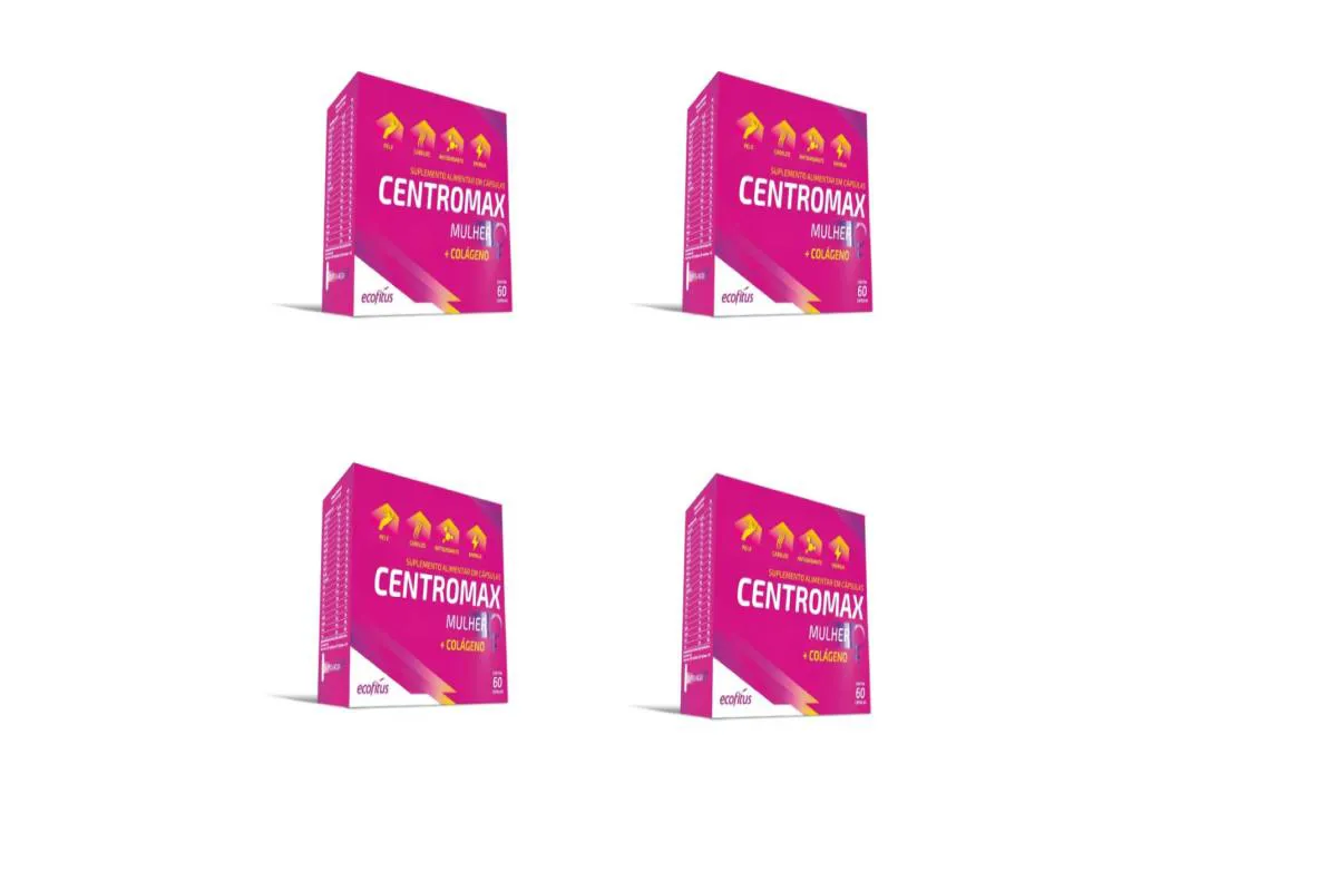 KIT 4 SUPLEMENTO ALIMENTAR CENTROMAX MULHER 60CPS - ECOFITUS
