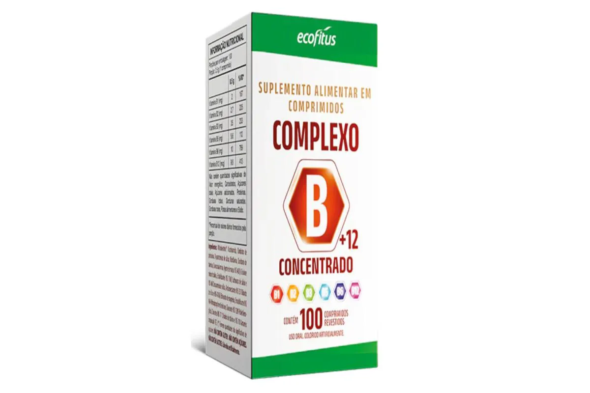 SUPLEMENTO ALIMENTAR COMPLEXO B+12 100CPR - ECOFITUS