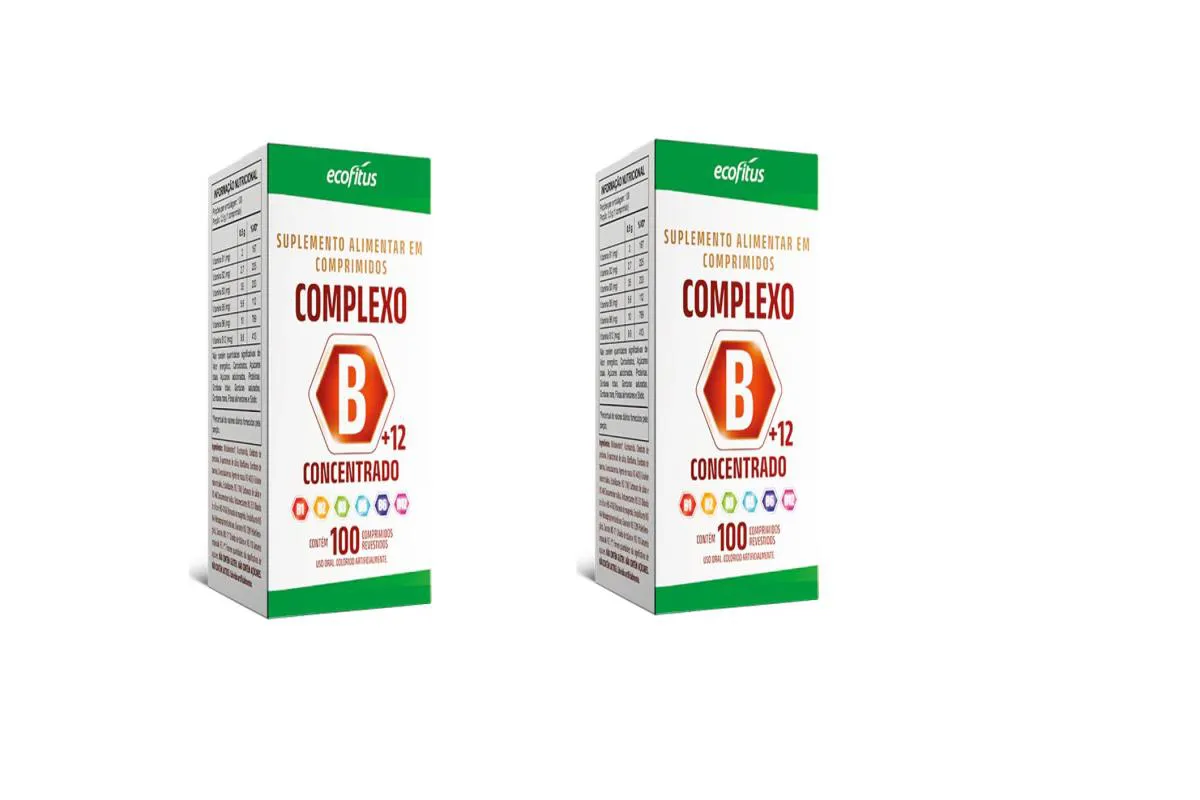 KIT 2 SUPLEMENTO ALIMENTAR COMPLEXO B+12 100CPR - ECOFITUS
