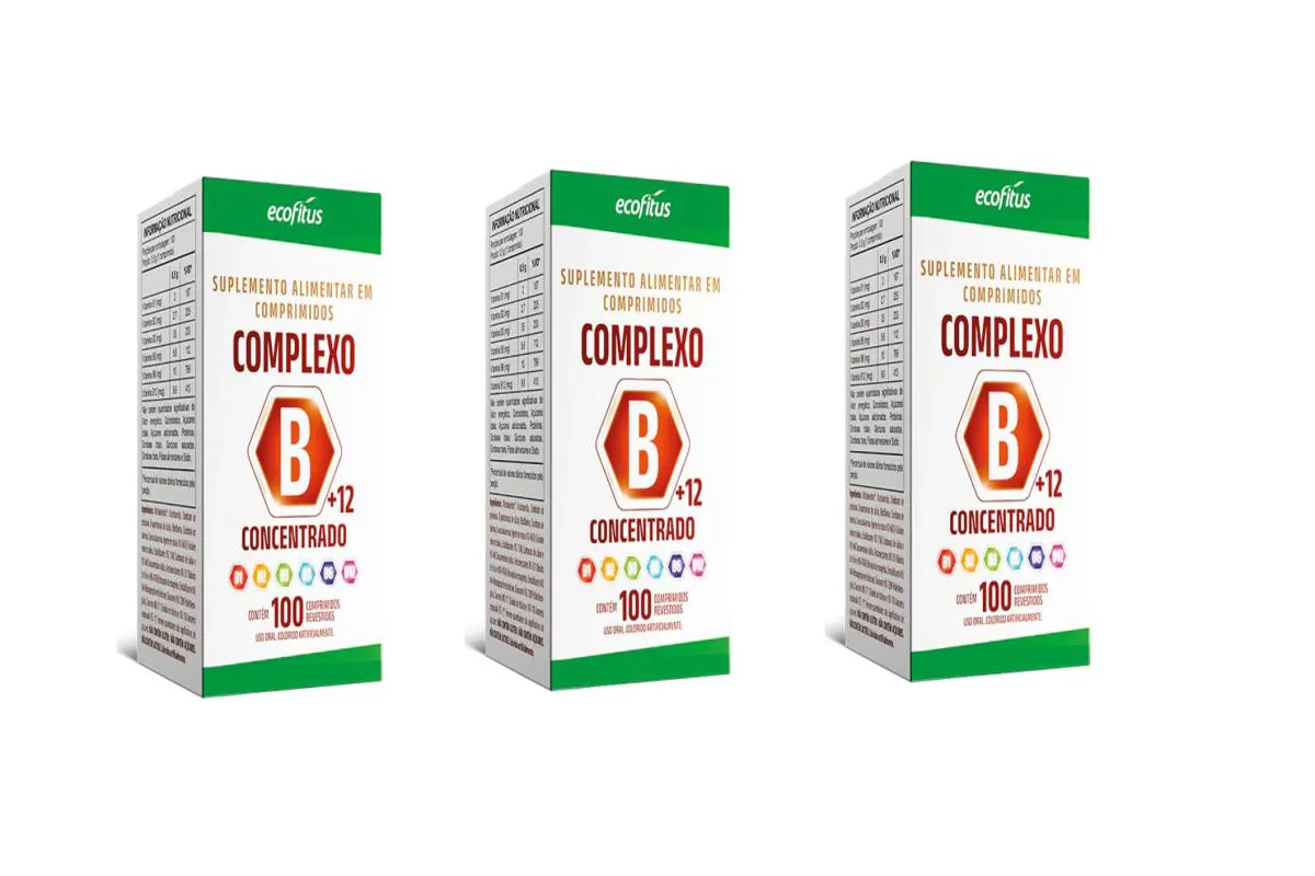 KIT 3 SUPLEMENTO ALIMENTAR COMPLEXO B+12 100CPR - ECOFITUS