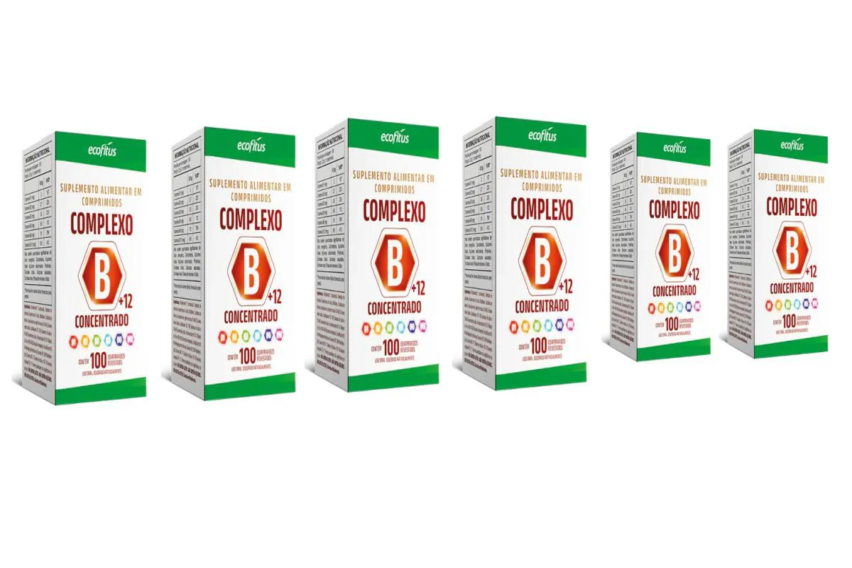 KIT 6 SUPLEMENTO ALIMENTAR COMPLEXO B+12 100CPR - ECOFITUS