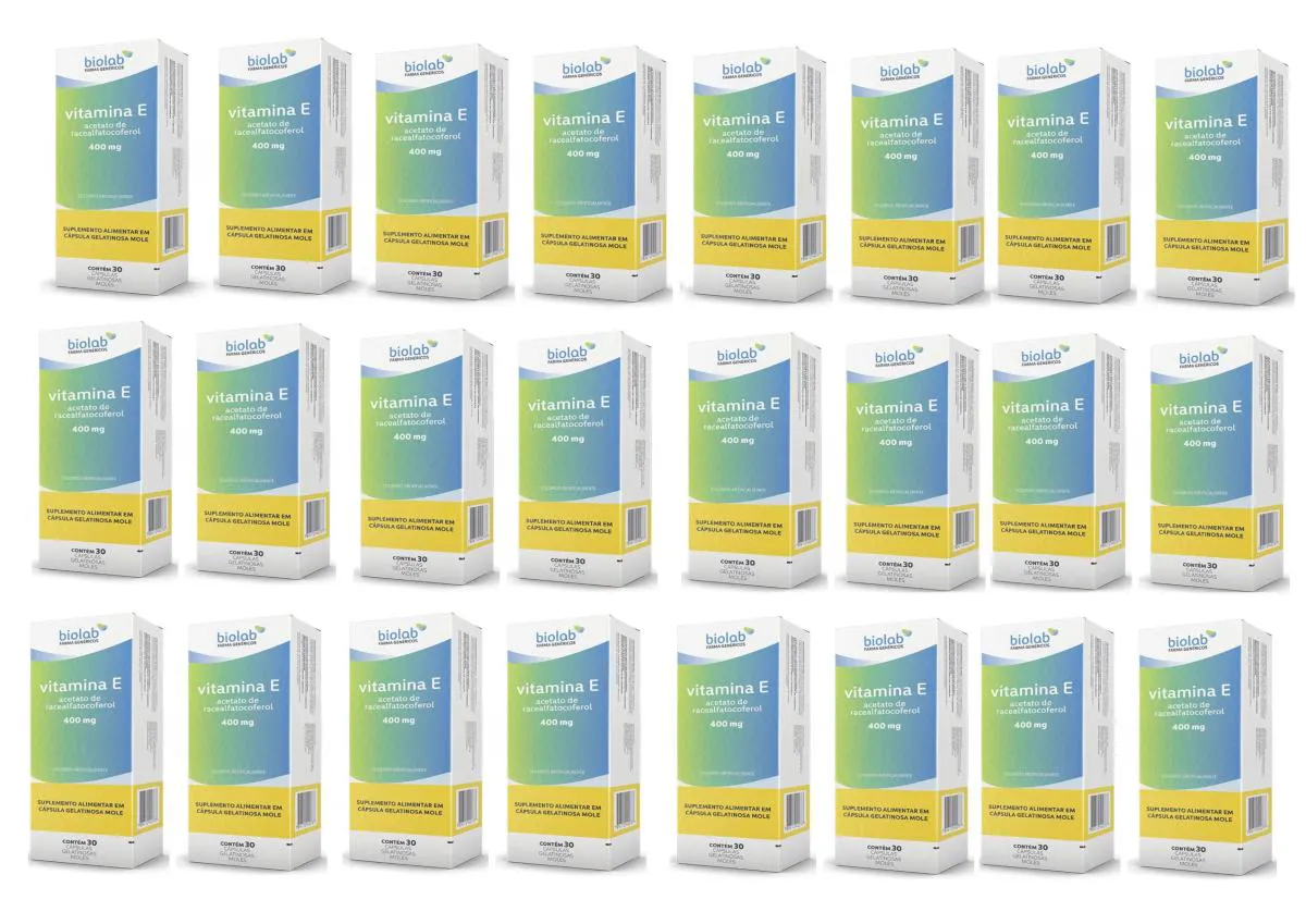 KIT 24 SUPLEMENTO ALIMENTAR VITAMINA E 400MG 30CPS - BIOLAB