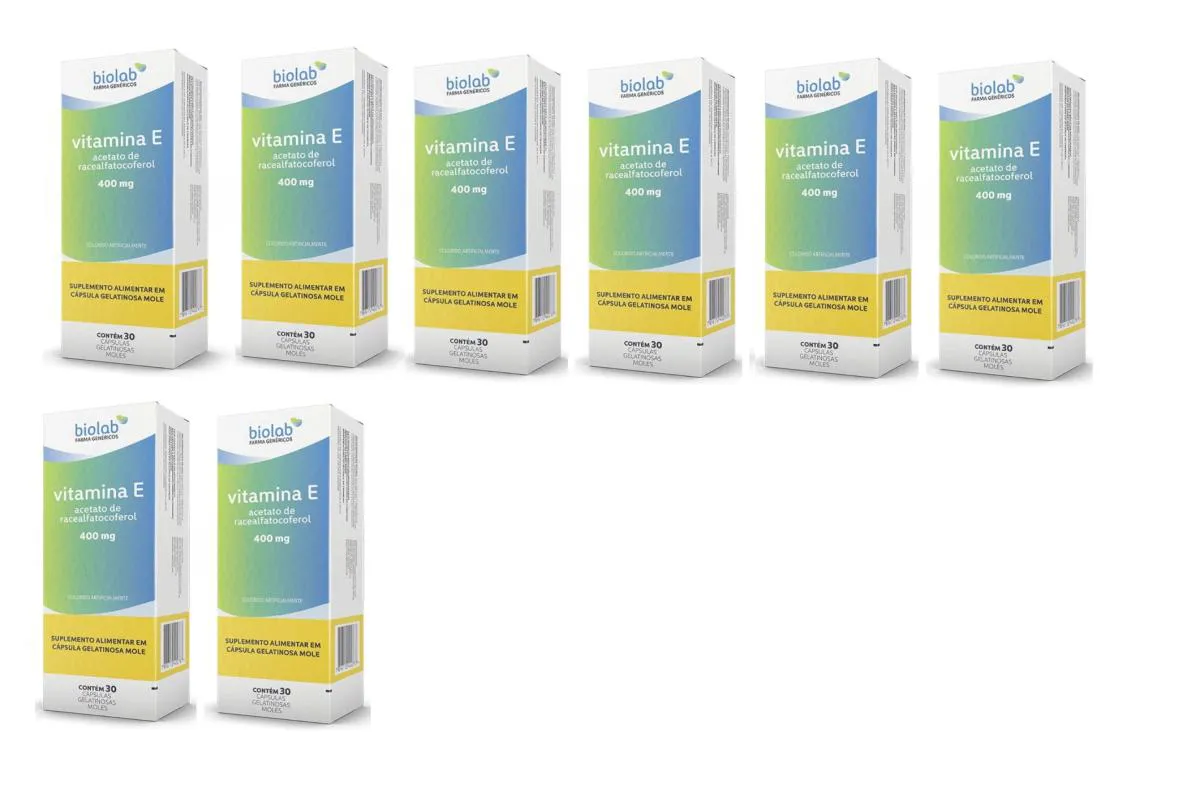 KIT 8 SUPLEMENTO ALIMENTAR VITAMINA E 400MG 30CPS - BIOLAB