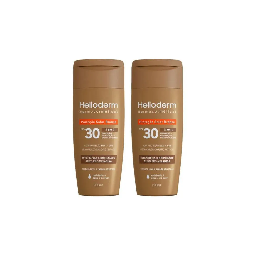 KIT 2X PROT. EFEITO DOURADO FPS30 200ML - HELIODERM