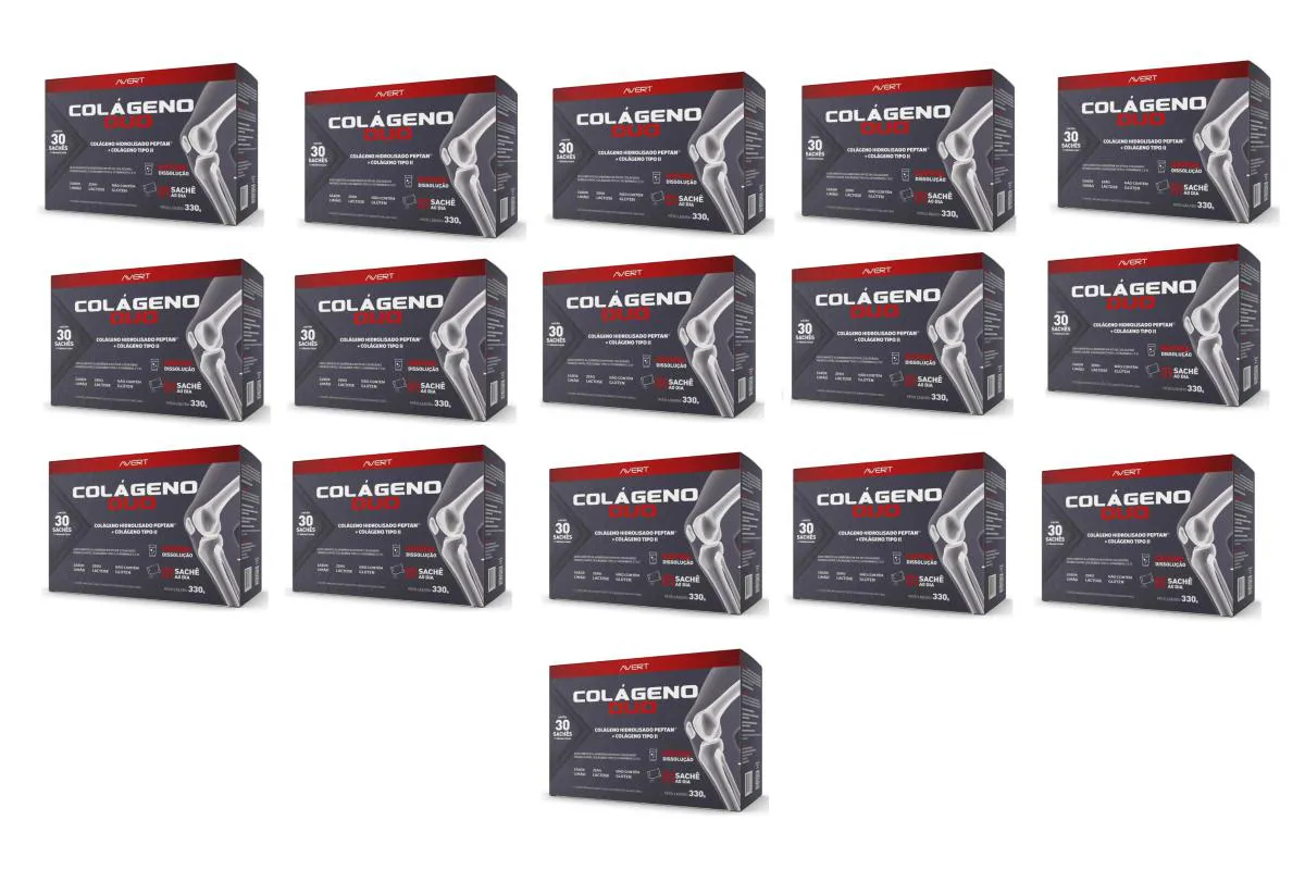 KIT 16 SUPLEMENTO COLáGENO DUO TIPO II 30 SACHêS 11G BIOLAB